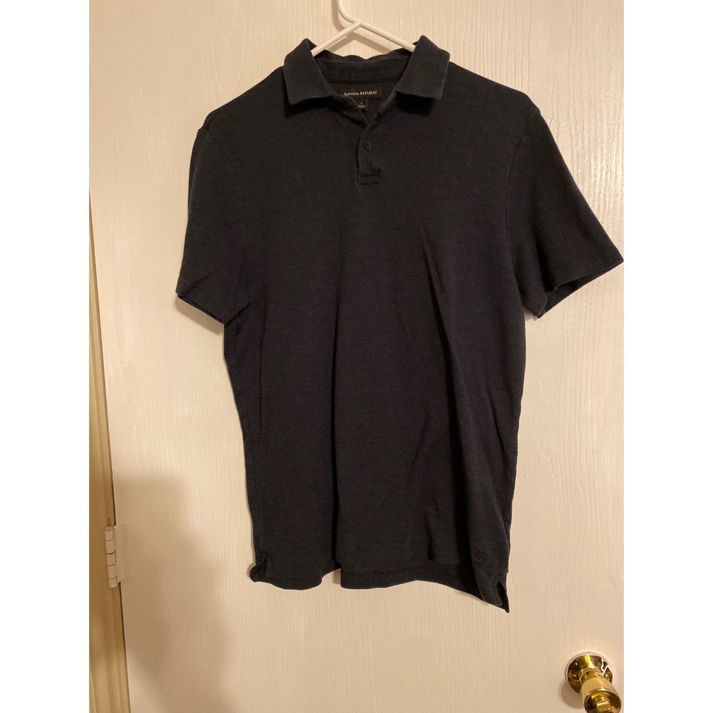 Banana Republic Mens L Polo Shirt Short Sleeve Gray Pique Knit Classic Fit
0209